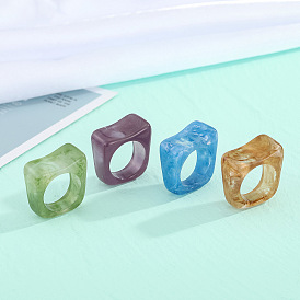 Retro Irregular Resin Ring for Women - Fashionable and Unique Statement Jewelry