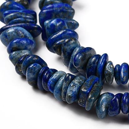 Lapis lazuli naturelles puce brins de perles, 5~8x5~8mm, Trou: 1mm, environ 31.5 pouce