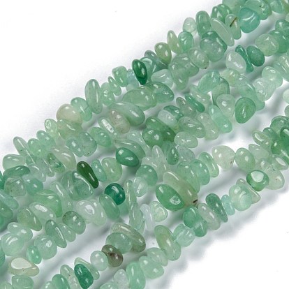 Natural Green Aventurine Beads Strands, Chip, Grade AB