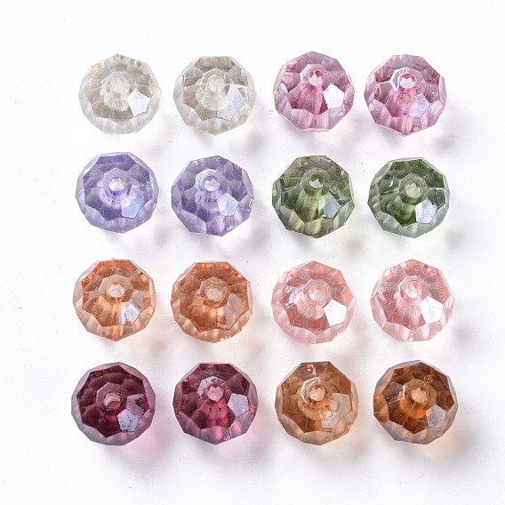 Transparent Acrylic Beads, Faceted, Football
