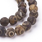 Natural Agate Beads Strands, Dyed,  Mixed Color, Round