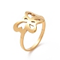 201 anillo de dedo de mariposa de acero inoxidable, anillo hueco ancho para mujer