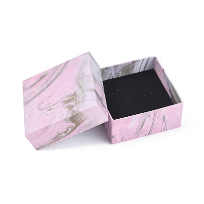 Cardboard Box Jewelry Set Boxes, with Sponge Inside, Square