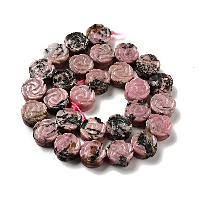 Perlas naturales rhodonite hebras, rosa
