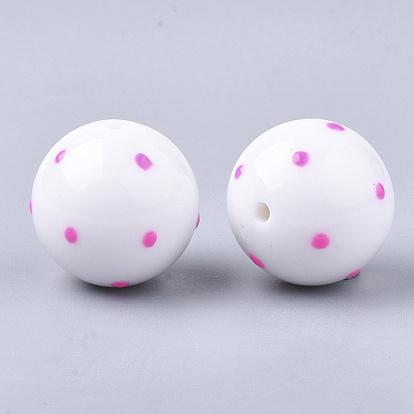 Acrylic Beads, Round with Spot