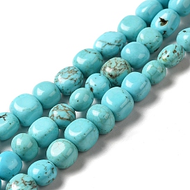 Natural Howlite Beads Strands, Dyed, Cube