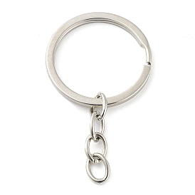 Iron Split Key Rings with Chain, Keychain Findings