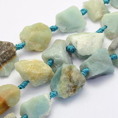 Rough Raw Natural Gemstone Beads Strands, Nuggets