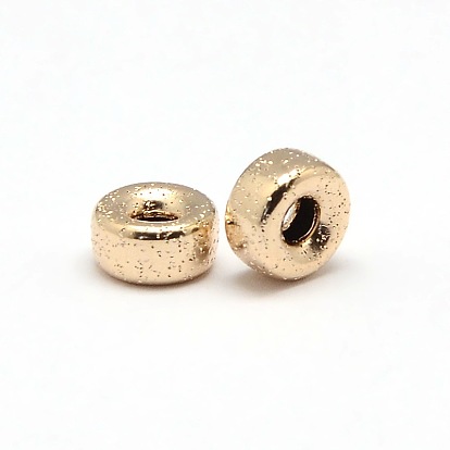 Entretoises de perles texturées remplies d'or jaune / or rose, rondelle, sans cadmium et sans nickel et sans plomb