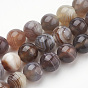 Natural Botswana Agate Beads Strands, Dyed, Round