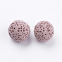 Perles de pierre de lave naturelle non cirées, pour perles d'huile essentielle de parfum, perles d'aromathérapie, teint, ronde, pas de trous / non percés
