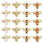 20 pcs 4 couleurs pendentifs en alliage d'émail, or et de lumière, abeilles