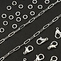 Kit de fabricación de conjuntos de joyas con cadenas de clips de bricolaje, incluyendo cadenas de clips de latón, Ganchos de aleación de zinc de langosta garra, latón anillos del salto abierto