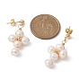 Boucles d'oreilles pendantes en forme de croix avec perles naturelles de qualité A, boucles d'oreilles pendantes en fil de laiton plaqué or véritable K