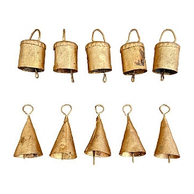 Pendentifs de fer en forme de cloche, pour la décoration de Noël, or