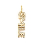 Brass Micro Pave Cubic Zirconia Pendant, Long-Lasting Plated, Real 18K Gold Plated, Cadmium Free & Nickel Free & Lead Free, Word Smile