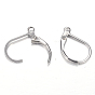 304 Stainless Steel Leverback Earring Findings, with Loop, 16x10.5x2mm, Hole: 1.5mm, Pin: 1mm