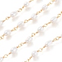 Chaînes de perles de perles d'eau douce, avec constatations en laiton et bobine, non soudée, plaqué longue durée