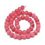 Natural Chalcedony Beads Strands, Imitation Rhodochrosite, Dyed & Heated, Round