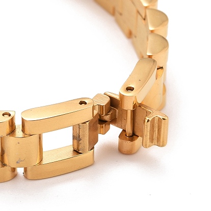 Bracelet à maillons rectangulaires en zircone cubique transparente, 304 bracelet en acier inoxydable garanti de haute durabilité pour hommes femmes