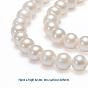 Natural Cultured Freshwater Pearl Beads Strands, Round, 7~8mm, Hole: 0.8mm, about 60pcs/strand, 15.75 inch