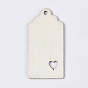 Unfinished Wooden Embellishments, Wooden Big Pendants, Blank Wooden Hanging Ornament, Rectangle with Heart