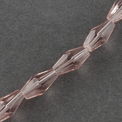 Glass Beads Strands, Faceted, Bicone, 8x4x4mm, Hole: 1mm