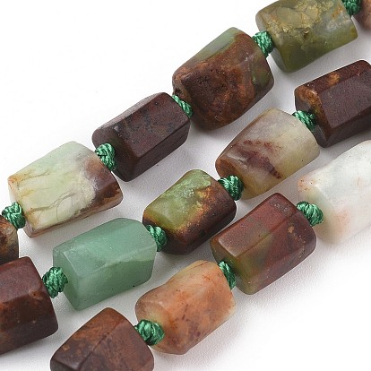 Natural Chrysoprase Beads Strands, Faceted, Column