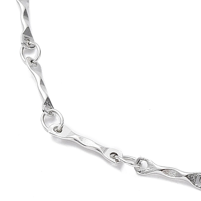 304 ожерелье-цепочка с текстурированными звеньями из нержавеющей стали