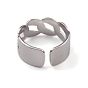 304 cadenas de eslabones de acero inoxidable con forma de anillos de puño abiertos para mujeres