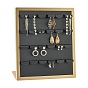PU Leather Earring Displays, with Wood, Jewelry Display Stand