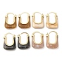 Pendientes de aro de latón chapado en oro real de 16 k, Pendientes de piedras preciosas de imitación de resina para mujer.