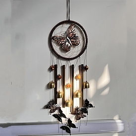 Carillon à vent en laiton papillon, avec un tube, décoration de la maison