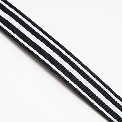 Patrón impreso cintas del grosgrain de la raya para el embalaje del regalo, 3/8 pulgada (9 mm), {3 pulgadas, sobre 3/8yards / rodillo (100 m / rollo)