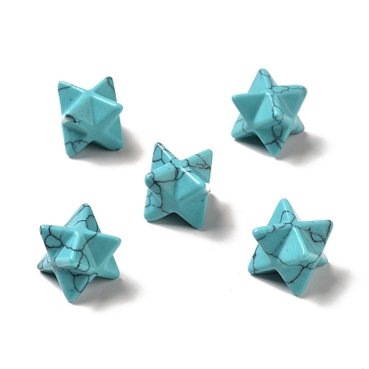 Synthetic Turquoise Beads, No Hole/Undrilled, Merkaba Star