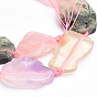 Perles naturelles de quartz brins, perles de dalle plate, nuggets