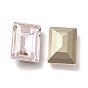 Faceted K9 Glass Rhinestone Cabochons, Pointed Back & Back Plated, Rectangle