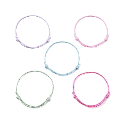 5Pcs 5 Colors Eco-Friendly Korean Waxed Polyester Cord, for Adjustable Bracelet Making