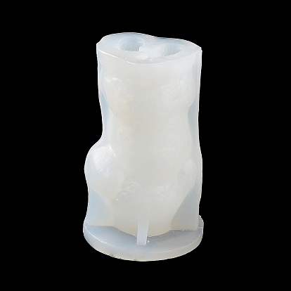3d figurine de chien en peluche bricolage moules à bougies en silicone, pour la fabrication de bougies parfumées