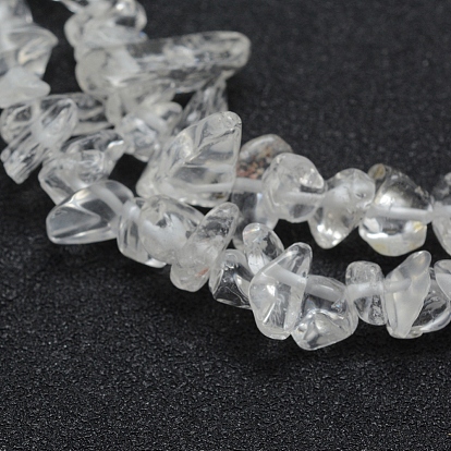 Natural Quartz Crystal Beads Strands, Rock Crystal Beads, Grade A, Chip