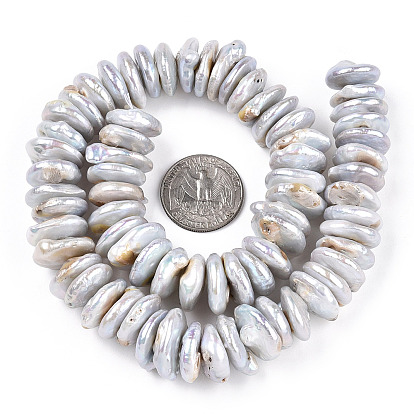 Натуральный жемчуг в стиле барокко, большие монеты жемчужные бусины, культивированный пресноводный жемчуг, плоско-круглые