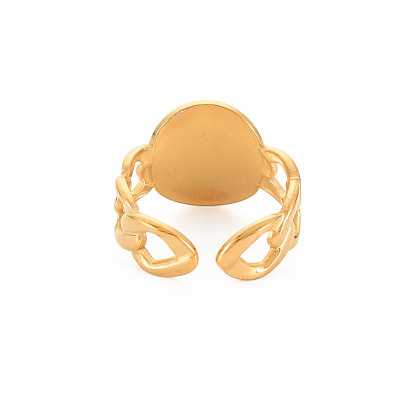 304 плоская круглая манжета из нержавеющей стали с широким открытым манжетным кольцом для женщин