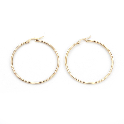304 Stainless Steel Hoop Earrings Sets, Ring