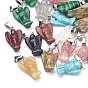 Gemstone Pendants, with Brass Clasps, Mixed Stone, Angel