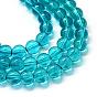 Cuisson peints en verre transparent brins de perles rondes, 6.5mm, Trou: 1.5mm, Environ 145 pcs/chapelet, 31.8 pouce