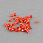 Grade une perles de rocaille en verre, hexagone (deux coupes), Argenté, 2x1.5~2mm, Trou: 0.5mm, environ 21000 pcs / sachet 