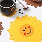 Silicone Coasters, Sunflower with Smiling Face Cup Mats