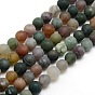 Frosted Natural Indian Agate Round Bead Strands
