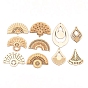 Grands pendentifs en bois creux, pour la fabrication de bijoux, larme/cerf-volant/forme d'éventail