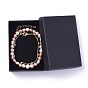 Bracelet Sets, Natural Pearl Beaded Stretch Bracelets & Brass Cable Chains Bracelets, Packing Box